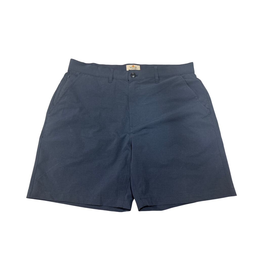Marine Layer men's shorts Breeze Navy Chino Sz 34 7" inseam Comfort Beach Casual